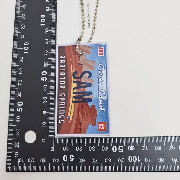 Disney Parks Cars Licenses Plate Keychain w Name SAM - Picture 5 of 5